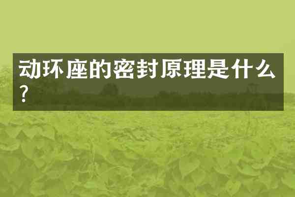动环座的密封原理是什么?