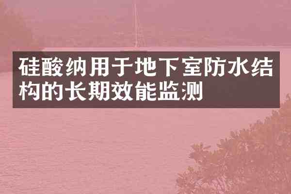 硅酸纳用于地下室防水结构的长期效能监测