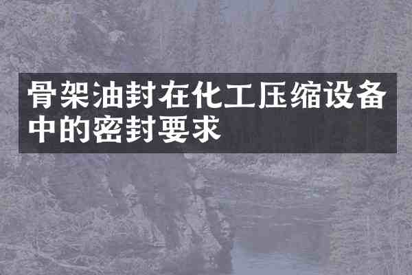 骨架油封在化工压缩设备中的密封要求