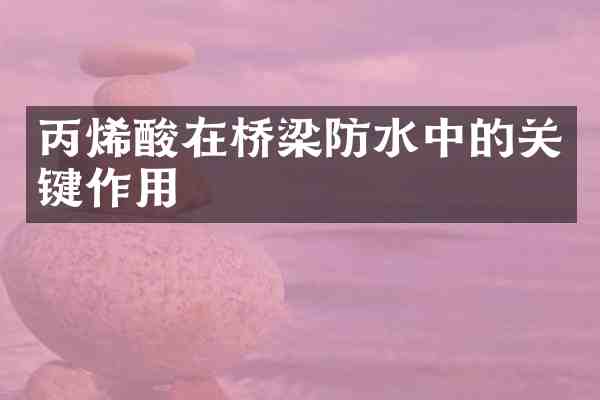 丙烯酸在桥梁防水中的关键作用