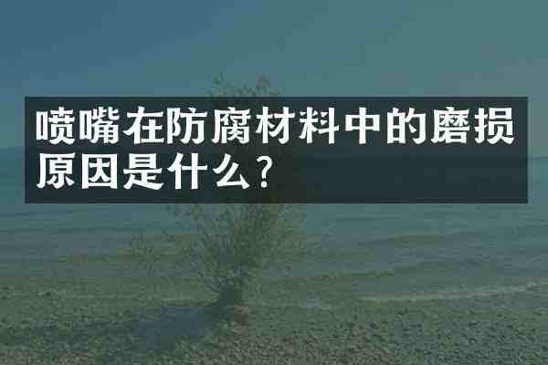 喷嘴在防腐材料中的磨损原因是什么?