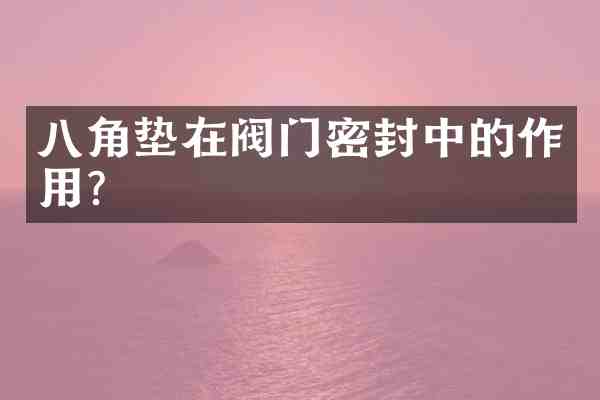 八角垫在阀门密封中的作用?