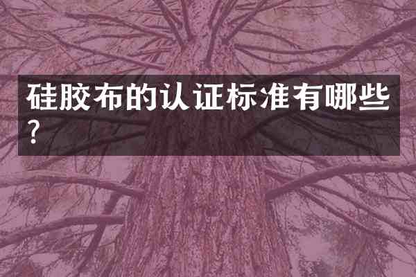硅胶布的认证标准有哪些?