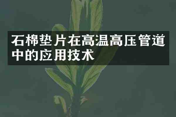 石棉垫片在高温高压管道中的应用技术