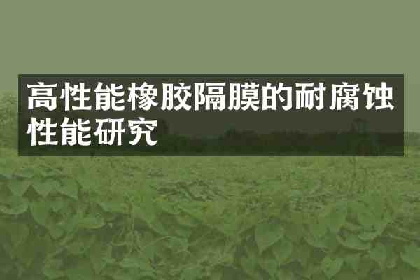 高性能橡胶隔膜的耐腐蚀性能研究