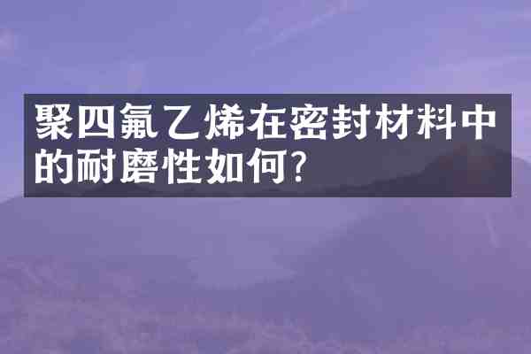 聚四氟乙烯在密封材料中的耐磨性如何?