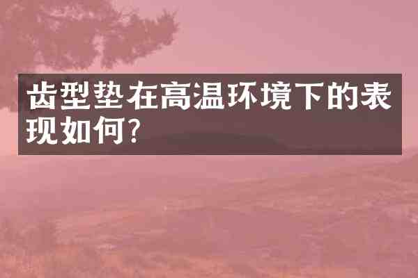 齿型垫在高温环境下的表现如何？