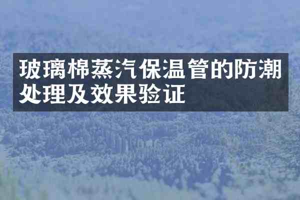 玻璃棉蒸汽保温管的防潮处理及效果验证