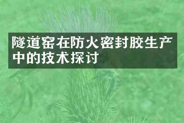 隧道窑在防火密封胶生产中的技术探讨