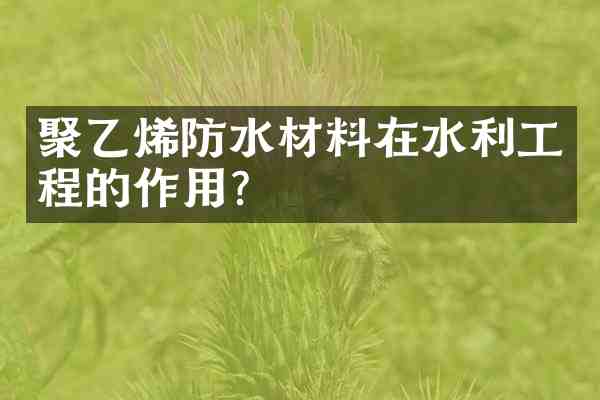 聚乙烯防水材料在水利工程的作用?