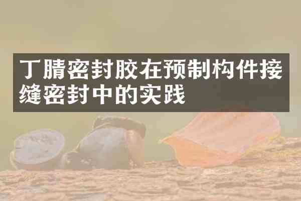 密封胶在预制构件接缝密封中的实践