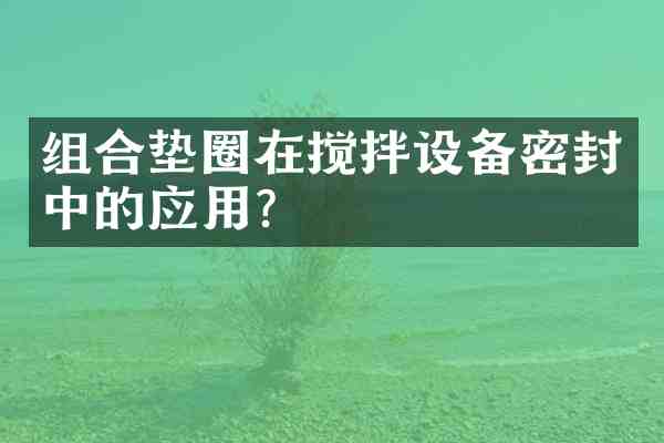 组合垫圈在搅拌设备密封中的应用?
