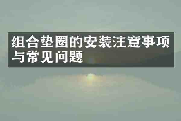 组合垫圈的安装注意事项与常见问题