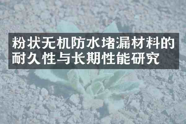 粉状无机防水堵漏材料的耐久性与长期性能研究
