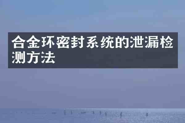 合金环密封系统的泄漏检测方法