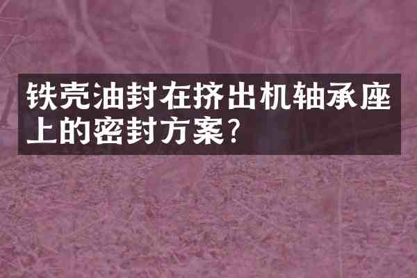 铁壳油封在挤出机轴承座上的密封方案?