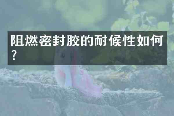 阻燃密封胶的耐候性如何?