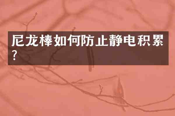 尼龙棒如何防止静电积累?