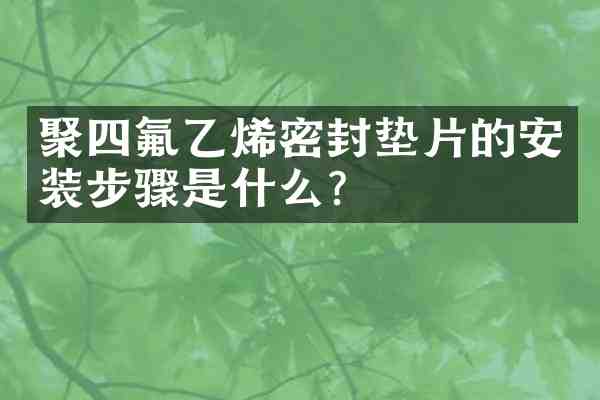 聚四氟乙烯密封垫片的安装步骤是什么?
