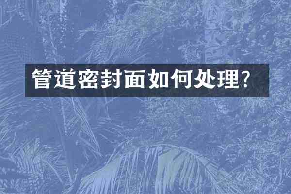 管道密封面如何处理？