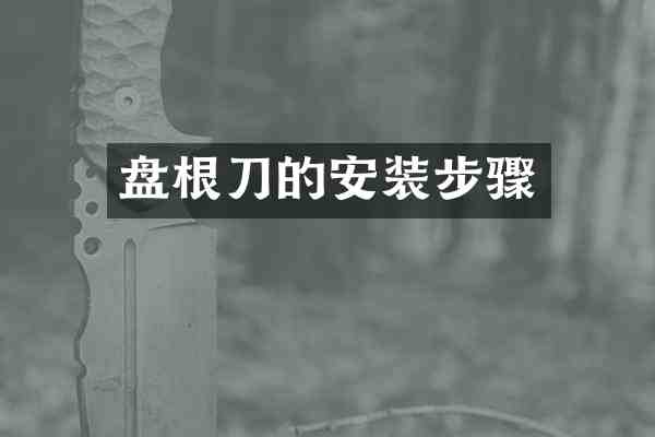 盘根刀的安装步骤