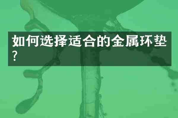 如何选择适合的金属环垫?