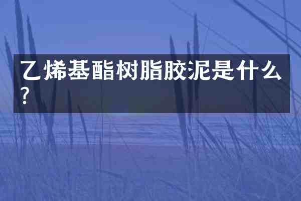 乙烯基酯树脂胶泥是什么?