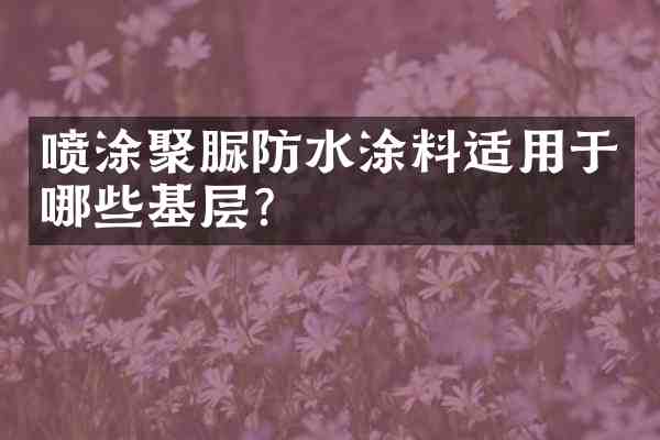 喷涂聚脲防水涂料适用于哪些基层?