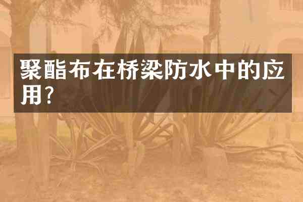 聚酯布在桥梁防水中的应用?