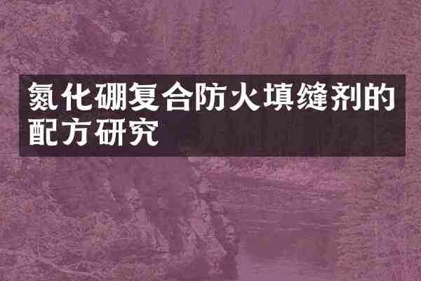 氮化硼复合防火填缝剂的研究