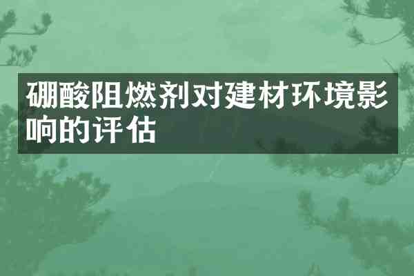 硼酸阻燃剂对建材环境影响的评估
