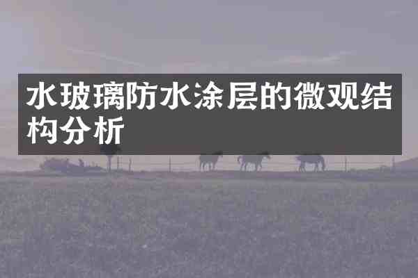 水玻璃防水涂层的微观结构分析