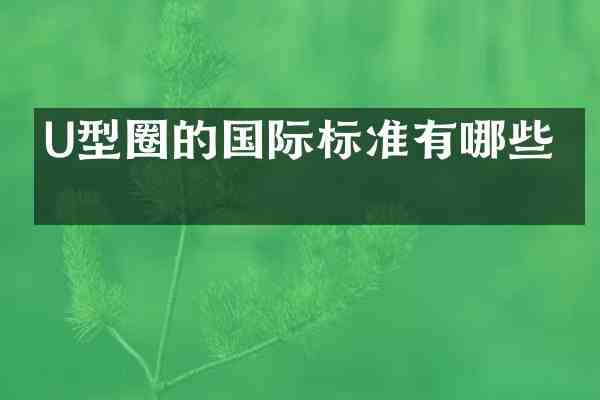 U型圈的国际标准有哪些?