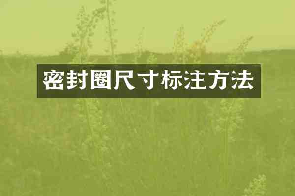 密封圈尺寸标注方法