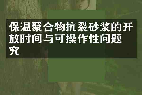 保温聚合物抗裂砂浆的开放时间与可操作性问题研究