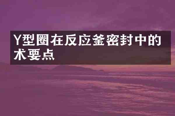 Y型圈在反应釜密封中的技术要点