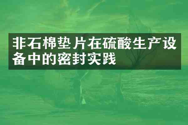 非石棉垫片在生产设备中的密封实践