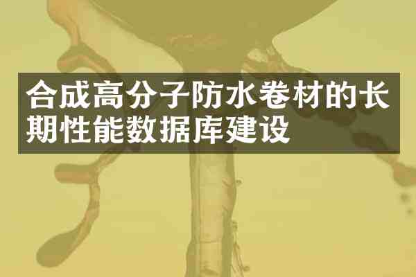合成高分子防水卷材的长期性能数据库建设