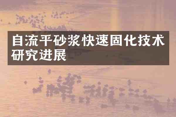 自流平砂浆快速固化技术研究进展