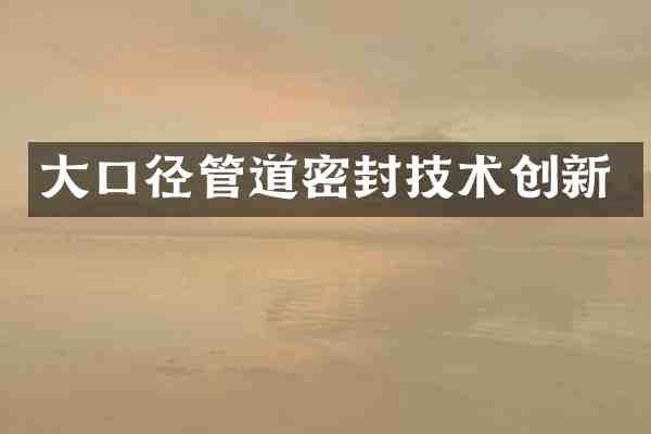 大口径管道密封技术创新