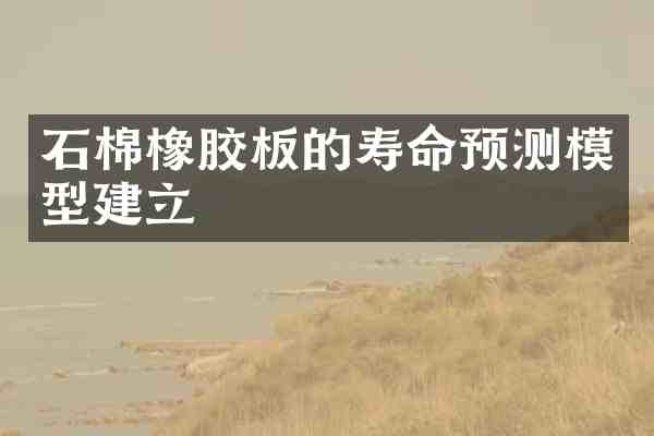 石棉橡胶板的寿命预测模型建立