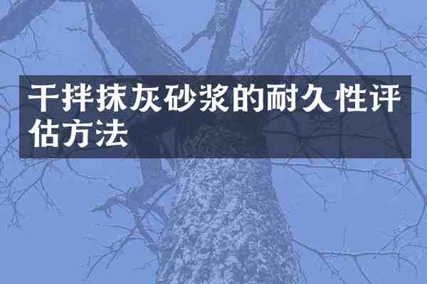 干拌抹灰砂浆的耐久性评估方法