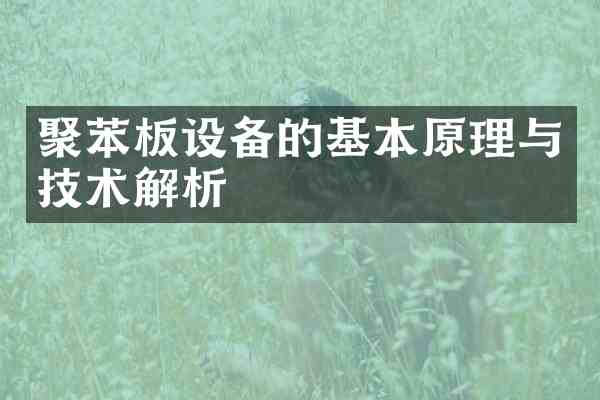 聚苯板设备的基本原理与技术解析