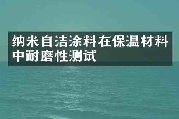 纳米自洁涂料在保温材料中耐磨性测试