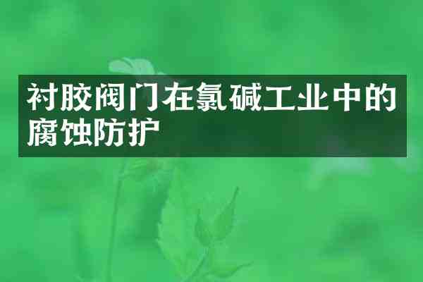 衬胶阀门在氯碱工业中的腐蚀防护