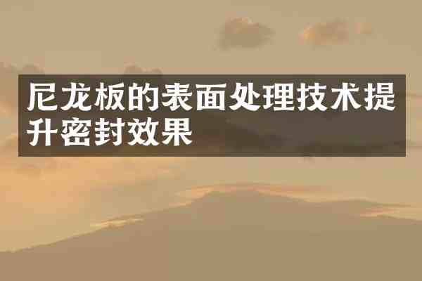 尼龙板的表面处理技术提升密封效果