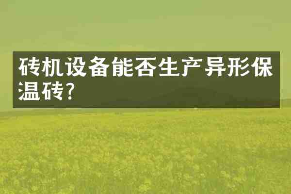 砖机设备能否生产异形保温砖?