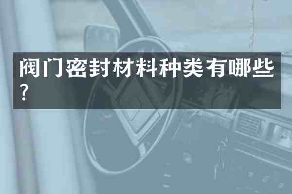 阀门密封材料种类有哪些?