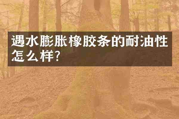 遇水膨胀橡胶条的耐油性怎么样?