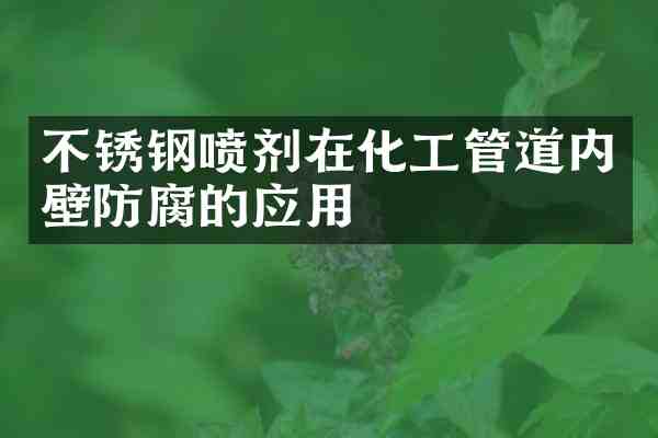 不锈钢喷剂在化工管道内壁防腐的应用